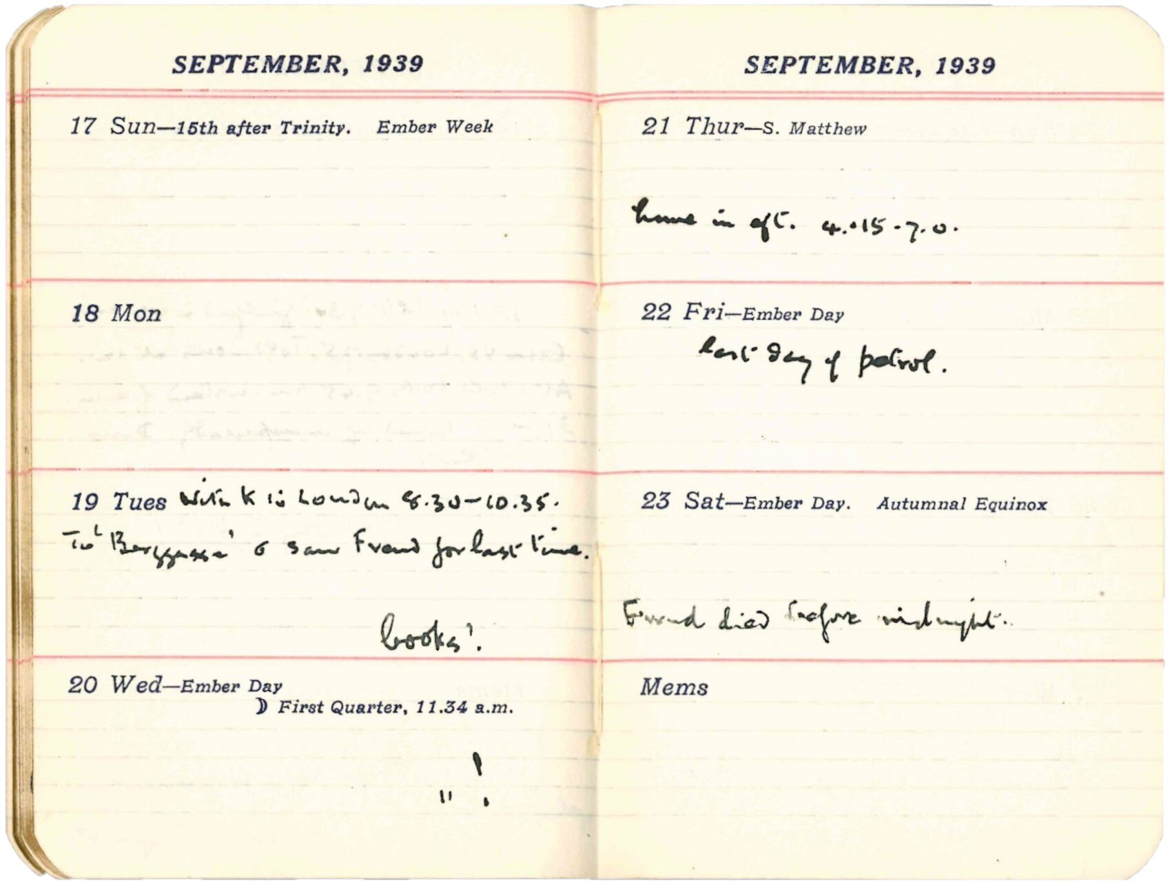 Ernest Jones' Appointment Diaries